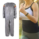 Maxbell Fitness Sauna Suit Women Men Quick Sweat Sweat Suit for Exercise XXL Silver