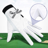 Maxbell 1 Pair Women Golf Gloves Bowknot Anti-Slip Ladies Gloves for Golfer 19 yards