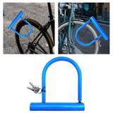 Maxbell MTB Road Bike U Lock Cycling D Locks Electric Scooter Bicycle Wheel Lock  Blue