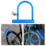 Maxbell MTB Road Bike U Lock Cycling D Locks Electric Scooter Bicycle Wheel Lock  Blue