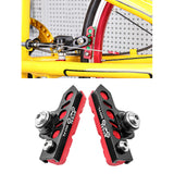 Maxbell 1 Pair Durable Brake Blocks Shoes Drawer Type Bicycle Brake Pads Black Red