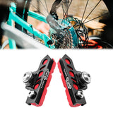 Maxbell 1 Pair Durable Brake Blocks Shoes Drawer Type Bicycle Brake Pads Black Red