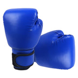 Maxbell Kick Boxing Gloves PU Leather Boxing Training Gloves Punching Bag Mitts Blue Adult