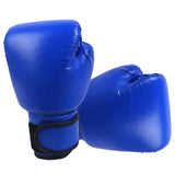 Maxbell Kick Boxing Gloves PU Leather Boxing Training Gloves Punching Bag Mitts Blue Adult