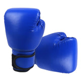 Maxbell Kick Boxing Gloves PU Leather Boxing Training Gloves Punching Bag Mitts Blue Adult