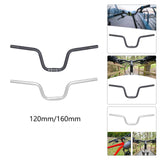 Maxbell Folding Bike Handlebar Aluminum Alloy 25.4mm Clamp Cycling Accessories Black H120mm