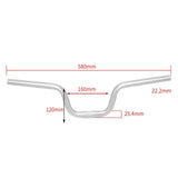 Maxbell Folding Bike Handlebar Aluminum Alloy 25.4mm Clamp Cycling Accessories Silver H120mm