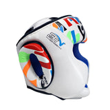 Maxbell Boxing Helmet Head Protector Synthetic Leather Soft for Wrestling Youth White S