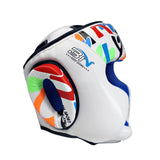 Maxbell Boxing Helmet Head Protector Synthetic Leather Soft for Wrestling Youth White S