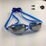 Maxbell Unisex Swimming Goggles Anti Fog Case Comfortable Adjustable  Blue