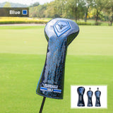 Maxbell 3x PU Golf Wood Headcovers Set Head Covers Velvet Lining with Number Tag Blue