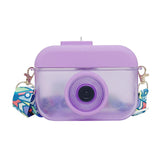 Maxbell Kawaii Water Bottle Kids Camera Kettle Cups Tea No Leak with Straw Travel