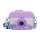 Maxbell Kawaii Water Bottle Kids Camera Kettle Cups Tea No Leak with Straw Travel