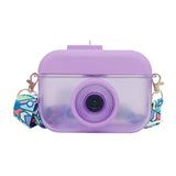 Maxbell Kawaii Water Bottle Kids Camera Kettle Cups Tea No Leak with Straw Travel