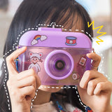 Maxbell Kawaii Water Bottle Kids Camera Kettle Cups Tea No Leak with Straw Travel
