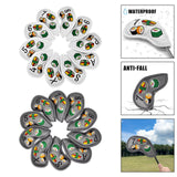 Maxbell Set of 10 Sushi Pattern PU Golf Iron Head Covers Sets Soft Feel White