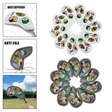 Maxbell Set of 10 Sushi Pattern PU Golf Iron Head Covers Sets Soft Feel White