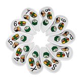 Maxbell Set of 10 Sushi Pattern PU Golf Iron Head Covers Sets Soft Feel White