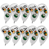 Maxbell Set of 10 Sushi Pattern PU Golf Iron Head Covers Sets Soft Feel White