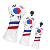 Maxbell Golf Club Head Covers Korea Flag Headcovers Durable for Woods 1 3 5 UT