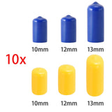 Maxbell 10Pcs Rubber Cue Cover Protector Head Cover Pool Billiard Protective blue 10mm