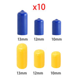 Maxbell 10Pcs Rubber Cue Cover Protector Head Cover Pool Billiard Protective blue 10mm