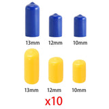 Maxbell 10Pcs Rubber Cue Cover Protector Head Cover Pool Billiard Protective blue 10mm
