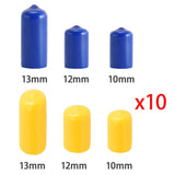 Maxbell 10Pcs Rubber Cue Cover Protector Head Cover Pool Billiard Protective blue 10mm