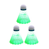 Maxbell 3Pcs LED Badminton Shuttlecocks Glow in The Dark Birdie Balls Green