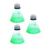 Maxbell 3Pcs LED Badminton Shuttlecocks Glow in The Dark Birdie Balls Green