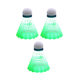 Maxbell 3Pcs LED Badminton Shuttlecocks Glow in The Dark Birdie Balls Green