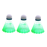 Maxbell 3Pcs LED Badminton Shuttlecocks Glow in The Dark Birdie Balls Green