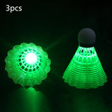 Maxbell 3Pcs LED Badminton Shuttlecocks Glow in The Dark Birdie Balls Green