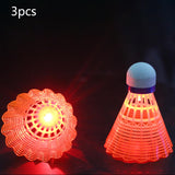 Maxbell 3Pcs LED Badminton Shuttlecocks Glow in The Dark Birdie Balls Red