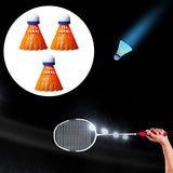 Maxbell 3Pcs LED Badminton Shuttlecocks Glow in The Dark Birdie Balls Red