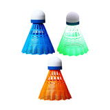 Maxbell 3Pcs LED Badminton Shuttlecocks Glow in The Dark Birdie Balls Blue Red Green