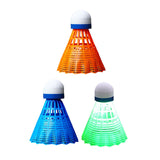 Maxbell 3Pcs LED Badminton Shuttlecocks Glow in The Dark Birdie Balls Blue Red Green