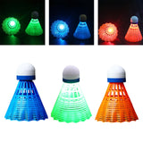 Maxbell 3Pcs LED Badminton Shuttlecocks Glow in The Dark Birdie Balls Blue Red Green