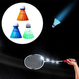 Maxbell 3Pcs LED Badminton Shuttlecocks Glow in The Dark Birdie Balls Blue Red Green