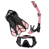 Maxbell Snorkel Set Snorkeling Gear Dive Mask Underwater Activities Adults Swimming Pink Small Medium