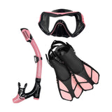 Maxbell Snorkel Set Snorkeling Gear Dive Mask Underwater Activities Adults Swimming Pink Small Medium