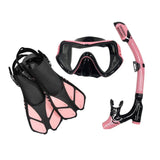 Maxbell Snorkel Set Snorkeling Gear Dive Mask Underwater Activities Adults Swimming Pink Small Medium