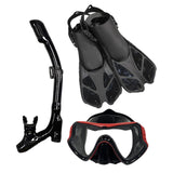 Maxbell Snorkel Set Snorkeling Gear Dive Mask Underwater Activities Adults Swimming Red Small Medium