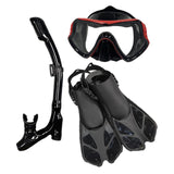 Maxbell Snorkel Set Snorkeling Gear Dive Mask Underwater Activities Adults Swimming Red Small Medium