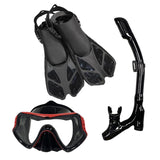 Maxbell Snorkel Set Snorkeling Gear Dive Mask Underwater Activities Adults Swimming Red Small Medium