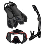 Maxbell Snorkel Set Snorkeling Gear Dive Mask Underwater Activities Adults Swimming Red Small Medium