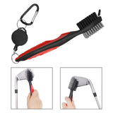 Maxbell Golf Club Brush with Carabiner Groove Cleaner for Golf Accessories Red