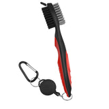 Maxbell Golf Club Brush with Carabiner Groove Cleaner for Golf Accessories Red