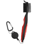 Maxbell Golf Club Brush with Carabiner Groove Cleaner for Golf Accessories Red