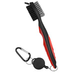 Maxbell Golf Club Brush with Carabiner Groove Cleaner for Golf Accessories Red